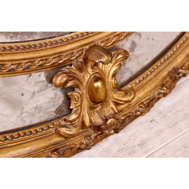 Gold Victorian Giltwood Oval Marginal Plate Mirror For Sale - Image 8 of 11