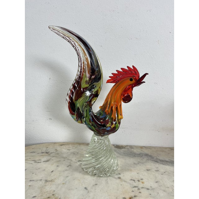 1960s Large Mid-Century Multicolored Murano Glass Rooster, 1960s For Sale - Image 5 of 8