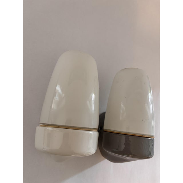 Wilhelm Wagenfeld Light Blue Ceramic Model 6077 Sconces by Wilhelm Wagenfeld for Lindner, 1950s, Set of 2 For Sale - Image 4 of 16