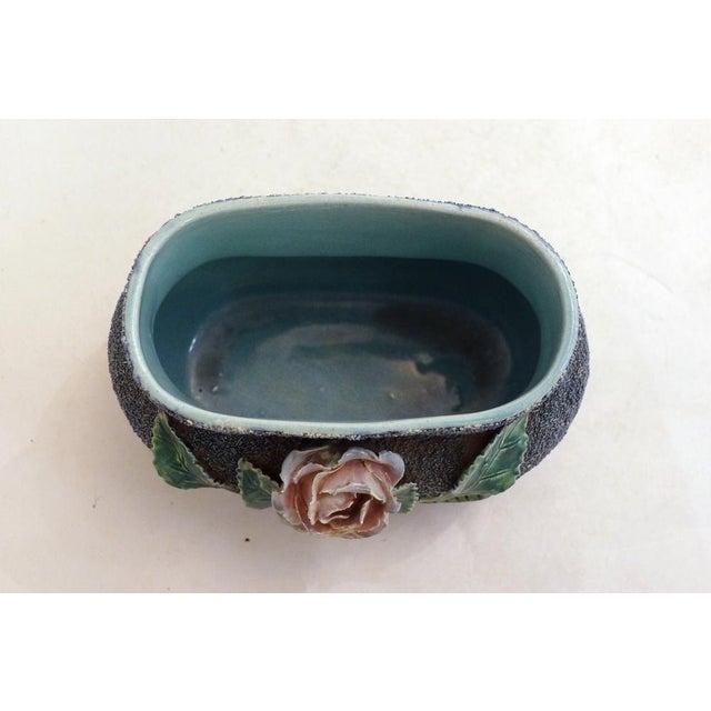 Small Antique Earthenware Planter with Rose Decoration, 1890s For Sale - Image 4 of 12