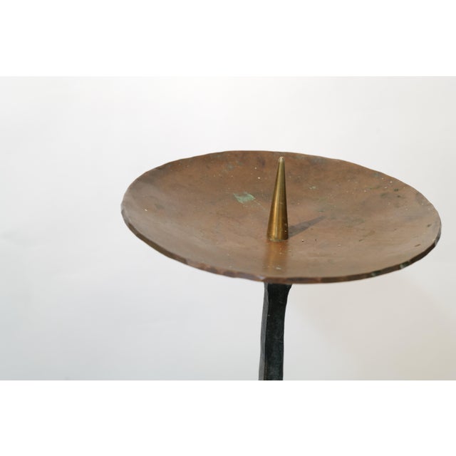 32-Inch Tall Bronze Brutalist Candle Holder, Mid-20th Century For Sale In Oklahoma City - Image 6 of 16