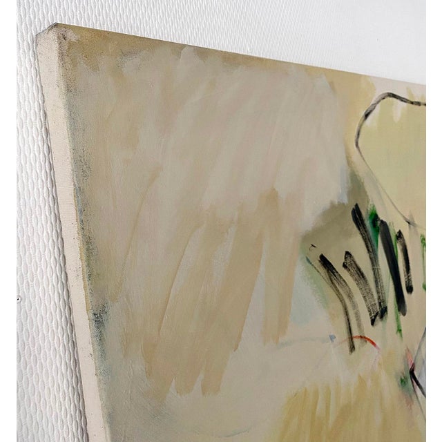 Textile Contemporary Abstract Acrylic on Raw Canvas Painting "The River (La Meuse)" by Laura Basterra Sanz For Sale - Image 7 of 12