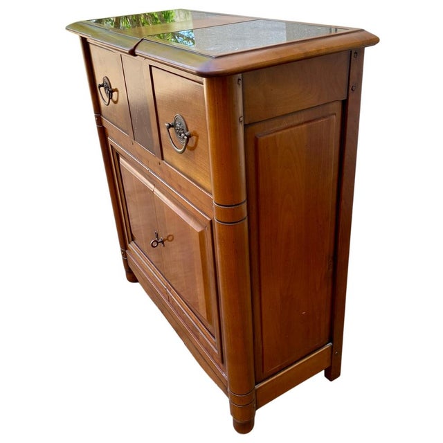Wood Small Antique Cherry Wood Entryway Sideboard, 1970s For Sale - Image 7 of 10