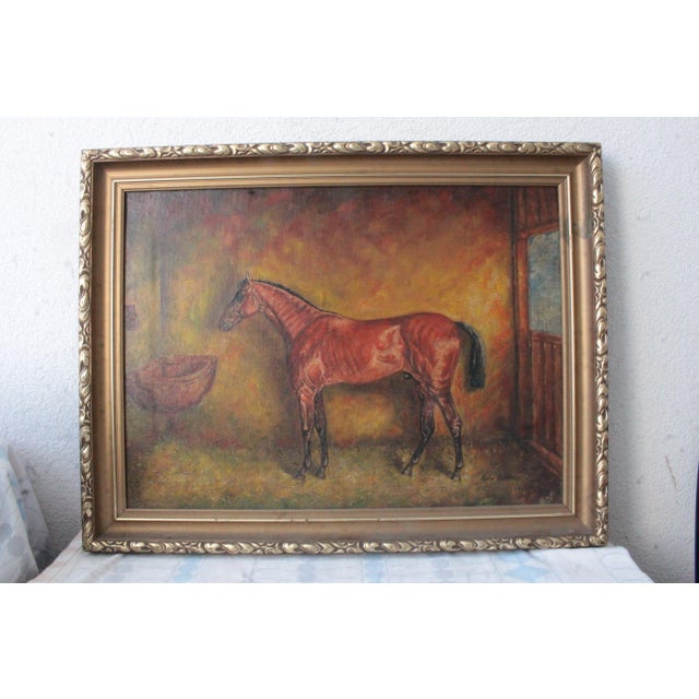 Kalo Zoltan, Chestnut Horse, 1950s, Oil on Canvas, Framed For Sale - Image 3 of 13