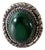 Vintage Sterling Silver and Malachite Ring For Sale