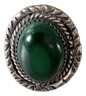 Vintage Sterling Silver and Malachite Ring
