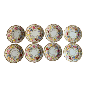 English Fine Bone China Floral 8" Porcelain Plates by Hammersley - Set of 8