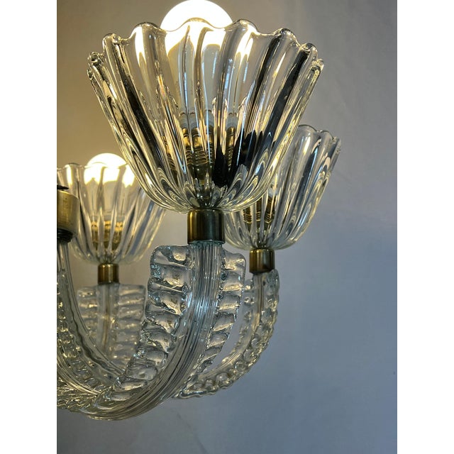 Murano Glass Chandelier attributed to Ercole Barovier, 1940s For Sale - Image 12 of 18