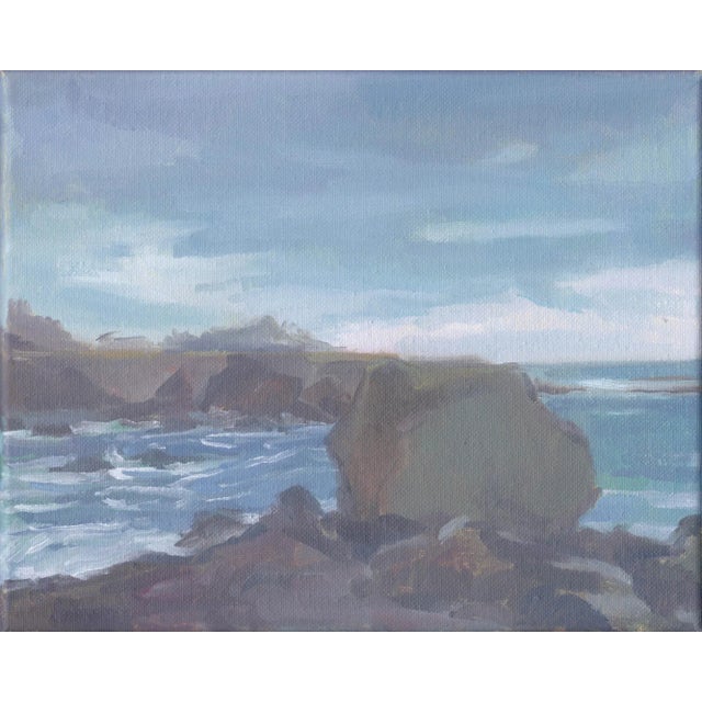 Textile Mendocino Coast, Set of Six Original Oil Paintings by Michelle Farro For Sale - Image 7 of 9