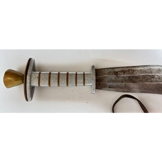 Metal Ethiopian Afar “Jile” Short Sword Dagger With Sheath Horn of Africa 1920s For Sale - Image 7 of 9