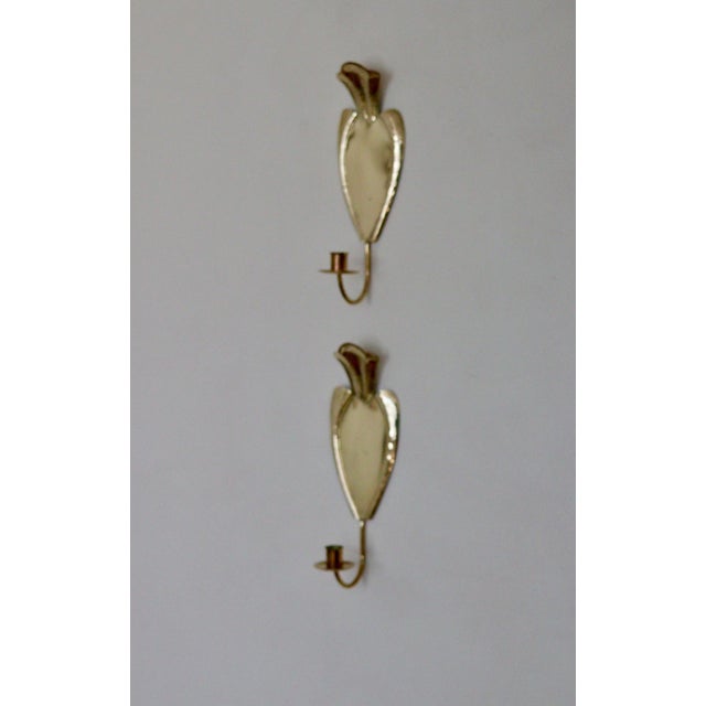 Metal Mid-Century Swedish Brass Sconces from Arvika, Set of 2 For Sale - Image 7 of 11