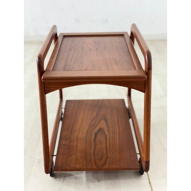 Brown Mid-Century Danish Teak Serving Trolley from Sika Møbler, 1960s For Sale - Image 8 of 11