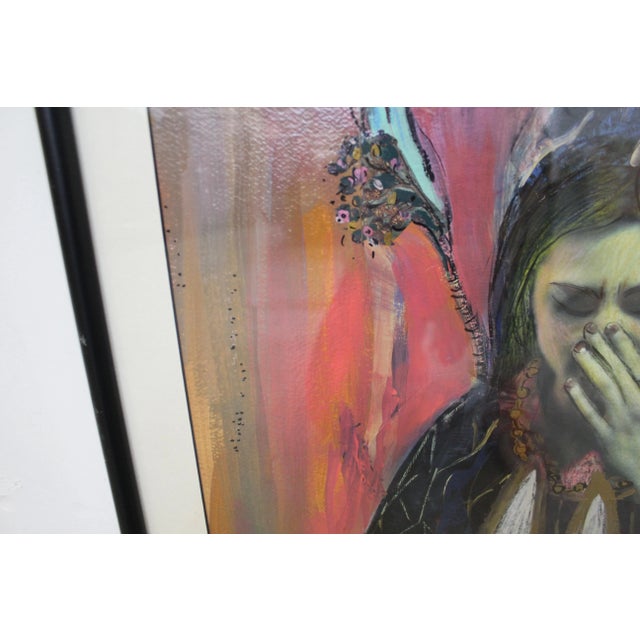 Vintage Modern Abstract Oil 'Sorrow' Painting of Woman Crying by R. Macleod For Sale In Philadelphia - Image 6 of 13