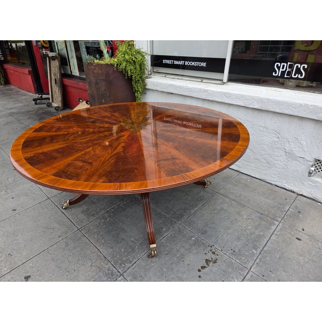Antique 1940s Regency Style Large 71- Inch Mahogany Dining Table Game Table For Sale - Image 13 of 15
