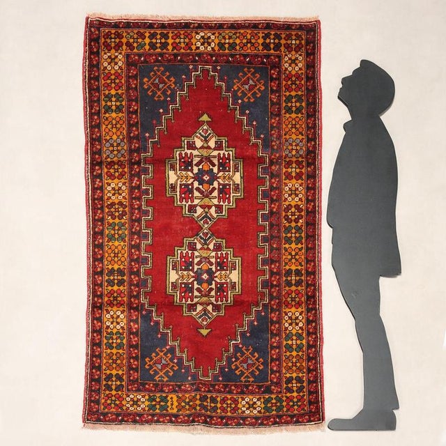 Ismirne wool rug, large knot, hand-made. This piece is attributed to the mentioned designer/maker. It has no attribution...