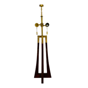 Baker Mid-Century Modern Style Wood and Brass Finished Moderne Table Lamp