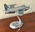 Metal Mid 20th Century Art Deco Futuristic Prototype Chrome Plane Model Sculpture on Stand For Sale - Image 7 of 9