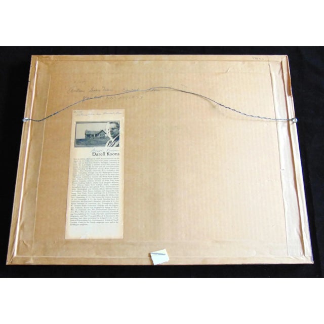 American Original Watercolor Painting "Autumn Barn Near Berwick Pennsylvania" 1970s Darell Koons 19.5" X 15" For Sale - Image 3 of 9