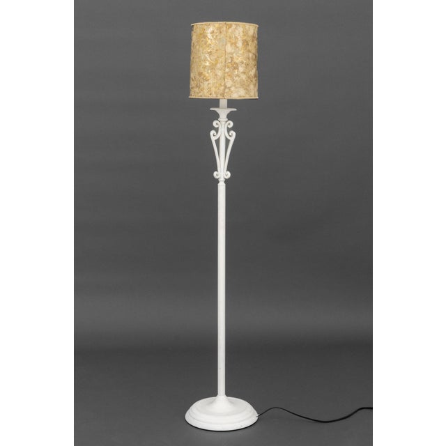 Metal Modern White Painted Wrought Iron Floor Lamp For Sale - Image 7 of 7