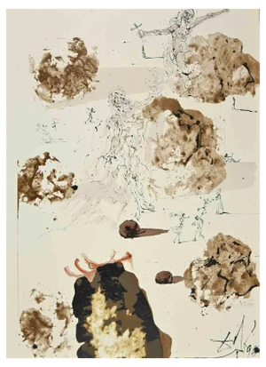 Salvador Dali, Omnes Gentes in Valle Josaphat, Lithograph, 1964