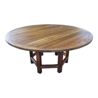 Early American 1800's Chestnut Dining Round Dining Tbl. Seats 8 For Sale