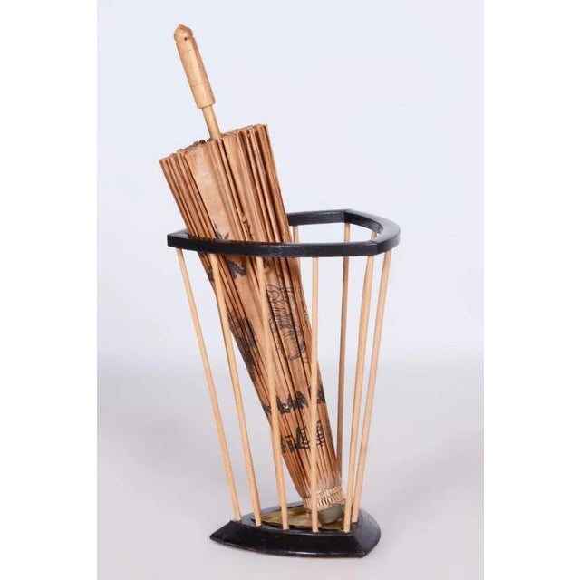 1950s Mid-Century Beech Umbrella Stand, Czechia, 1950s For Sale - Image 5 of 6