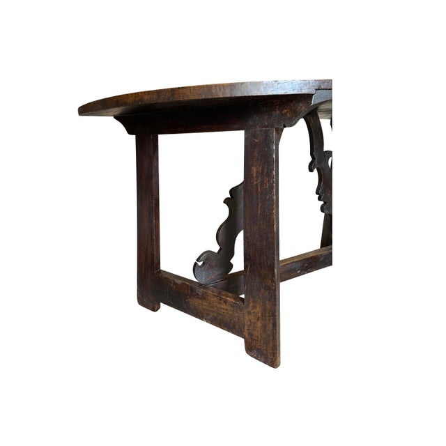 Wood Italian 18th Century Demi Lune Table For Sale - Image 7 of 12