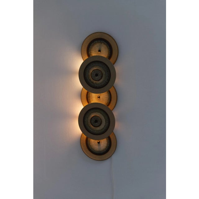Beige Danish Ceramic Five Disc Wall Lamp from Søholm, 1970s For Sale - Image 8 of 18