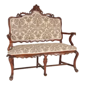Antique Continental Louis XV Style Walnut Settee