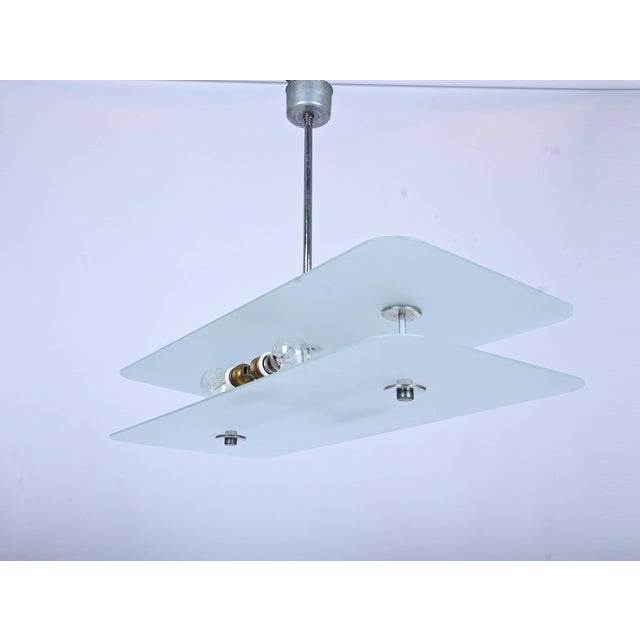 Bauhaus Chrome and Glass Ceiling Light, 1930s For Sale - Image 4 of 7