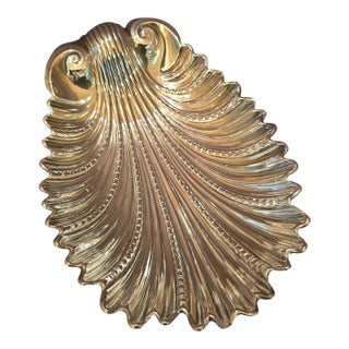 1910s Shell Shaped Silver Plated Bowl For Sale