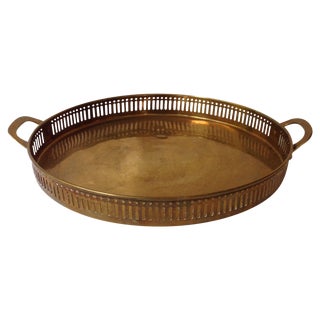 Antique Brass Handled Tray For Sale