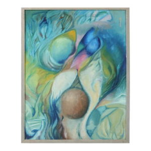 20th C Midcentury Modern Abstract Expressionist Oil Painting on Canvas "Budding Flowers"