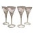 Late 20th Century Floral Frosted Glass Liqueur Glasses- Set of 4 For Sale