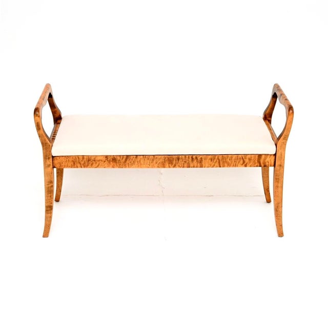 Antique Swedish Satin Birch Duet Piano Stool, 1900 For Sale - Image 4 of 11