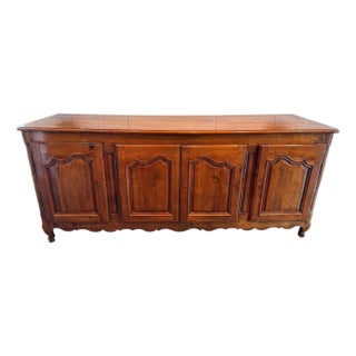 French Cherry Enfilade With Shaped Doors and Scalloped Apron For Sale