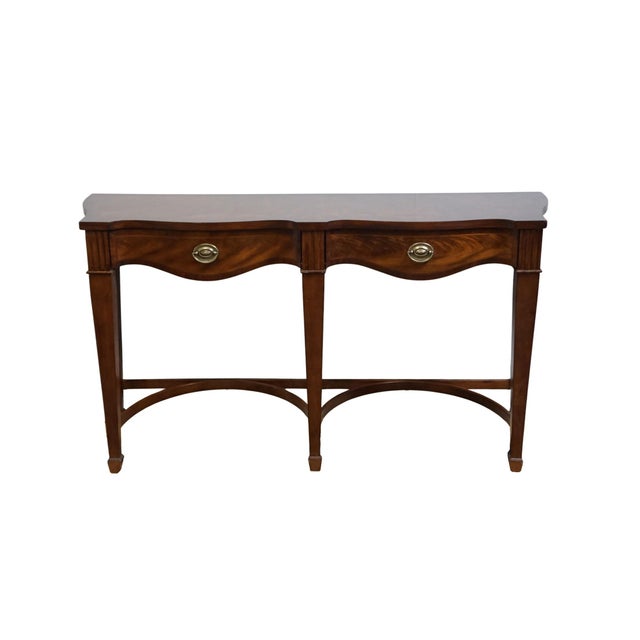 Traditional Broyhill Furniture 100th Anniversary Collection Flame Mahogany Duncan Phyfe Style 62" Console / Sofa Table For Sale - Image 3 of 12