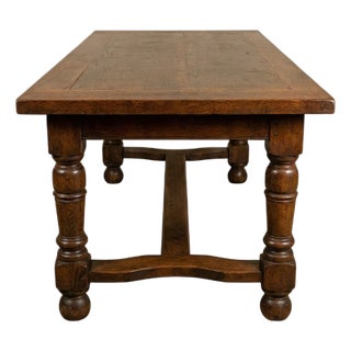 Antique French Provincial Oak Farmhouse Dining Table, 1910 For Sale
