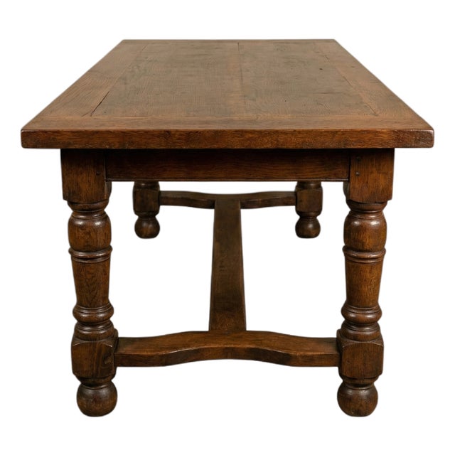 Antique French Provincial Oak Farmhouse Dining Table, 1910 For Sale