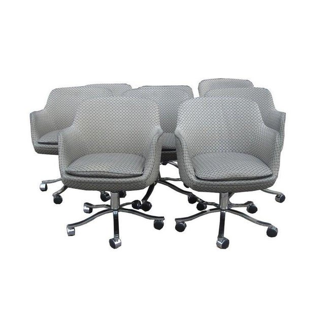 Nicos Zographos 1 Nicos Zographos Bucket Chair With Grey Circle Upholstery For Sale - Image 4 of 6