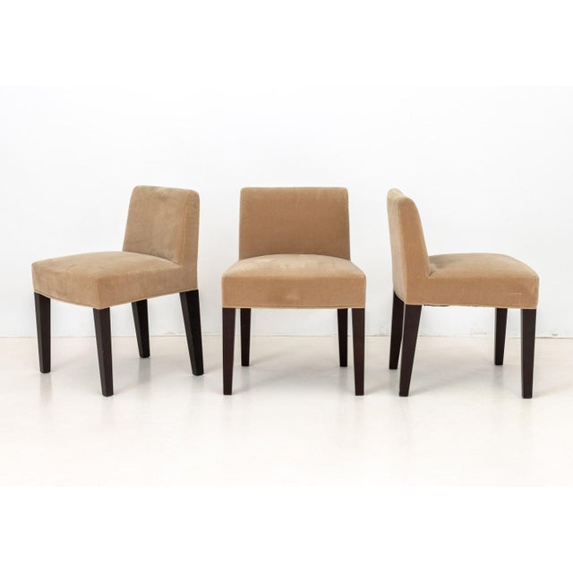 Set of Six Romeo Sozzi for Promemoria "Isotta" Beige Upholstered Dining Chairs, with "Promemoria" label to underside....