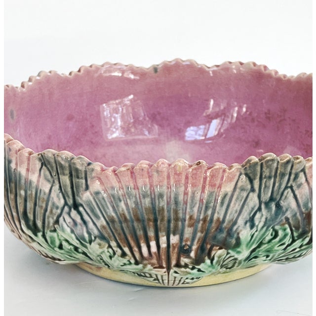 Late 19th Century Antique Majolica Shells & Seaweed Etruscan Bowl C1880. For Sale - Image 5 of 7