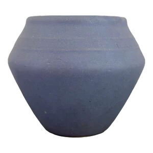 1910 Arts & Crafts Period Zanesville Blue Greek Key Pottery Vase