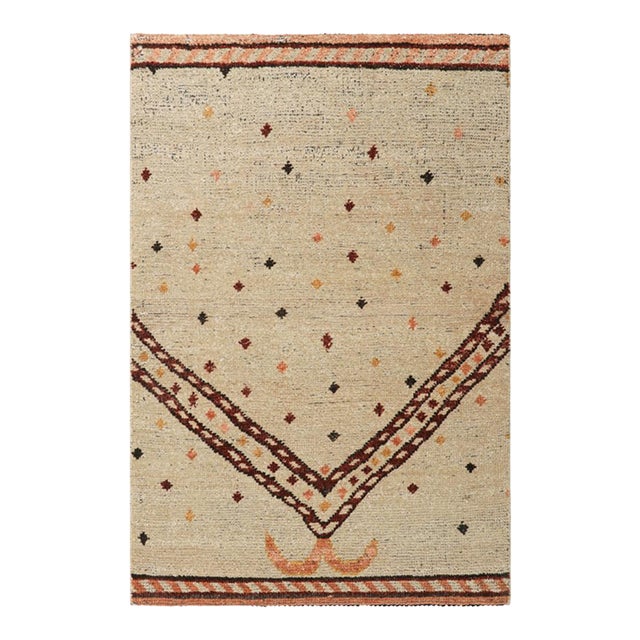 Rug & Kilim’s Traditional Geometric Rug in Beige-Brown Tones For Sale