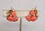 Vintage 1950s Signed Crown Trifari Goldtone Faux-Coral Melon Rhinestone Clip Earrings-2 Pieces For Sale In Philadelphia - Image 6 of 8