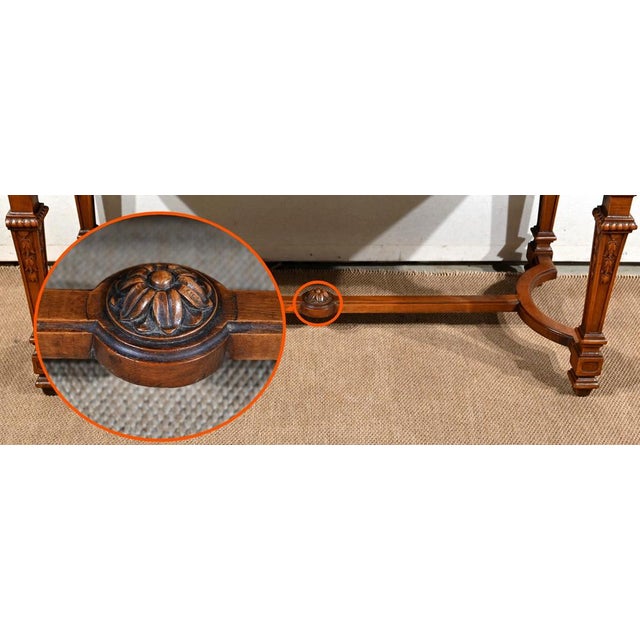 Long Rectangular Walnut Bench, 1910s For Sale - Image 14 of 18