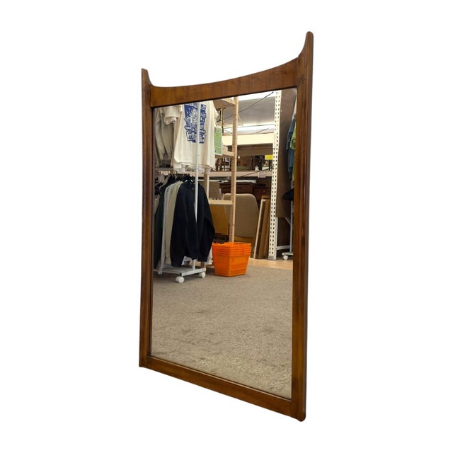 Mid-Century Modern Vintage Mid-Century Modern Walnut Dresser Mirror. For Sale - Image 3 of 9