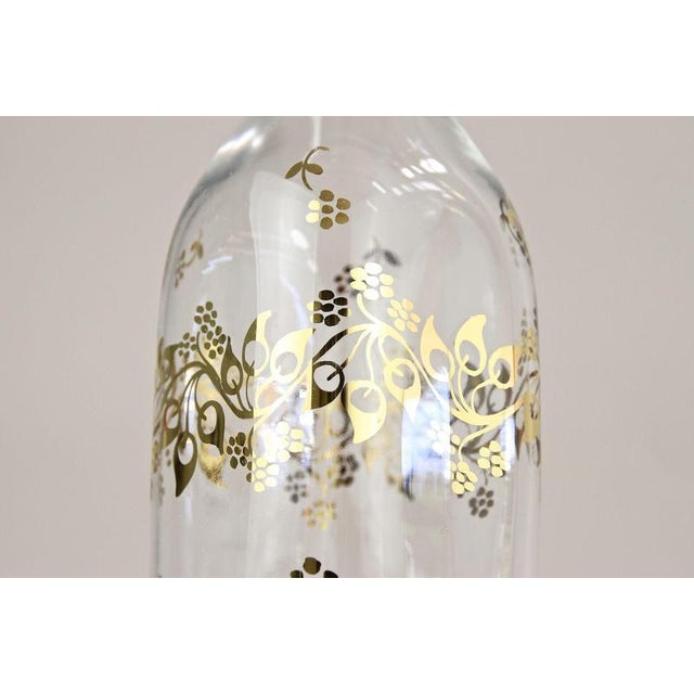Glass Decanter or Bottle with Gilt Floral Patterns, 1920s For Sale - Image 12 of 15
