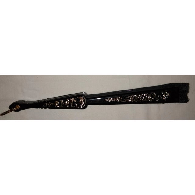 Early 20th Century Vintage Lace Black Hand Fan For Sale - Image 5 of 6