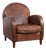English Style Art Deco Round Cowhide Armchair For Sale